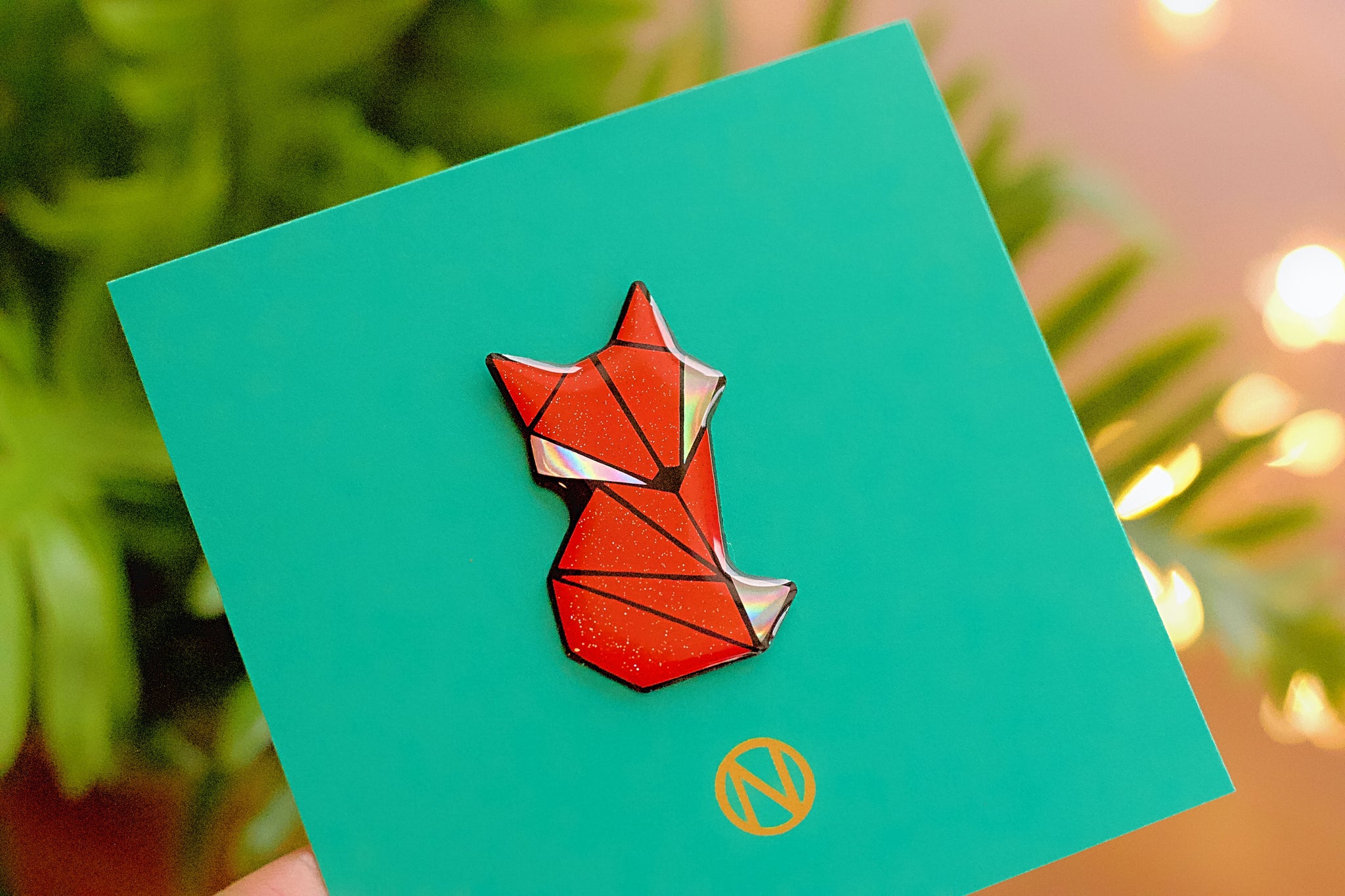 Geometric Fox Pin Brooch - Made to Order