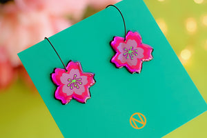 Cherry Blossom Pendant Earrings - Made to Order