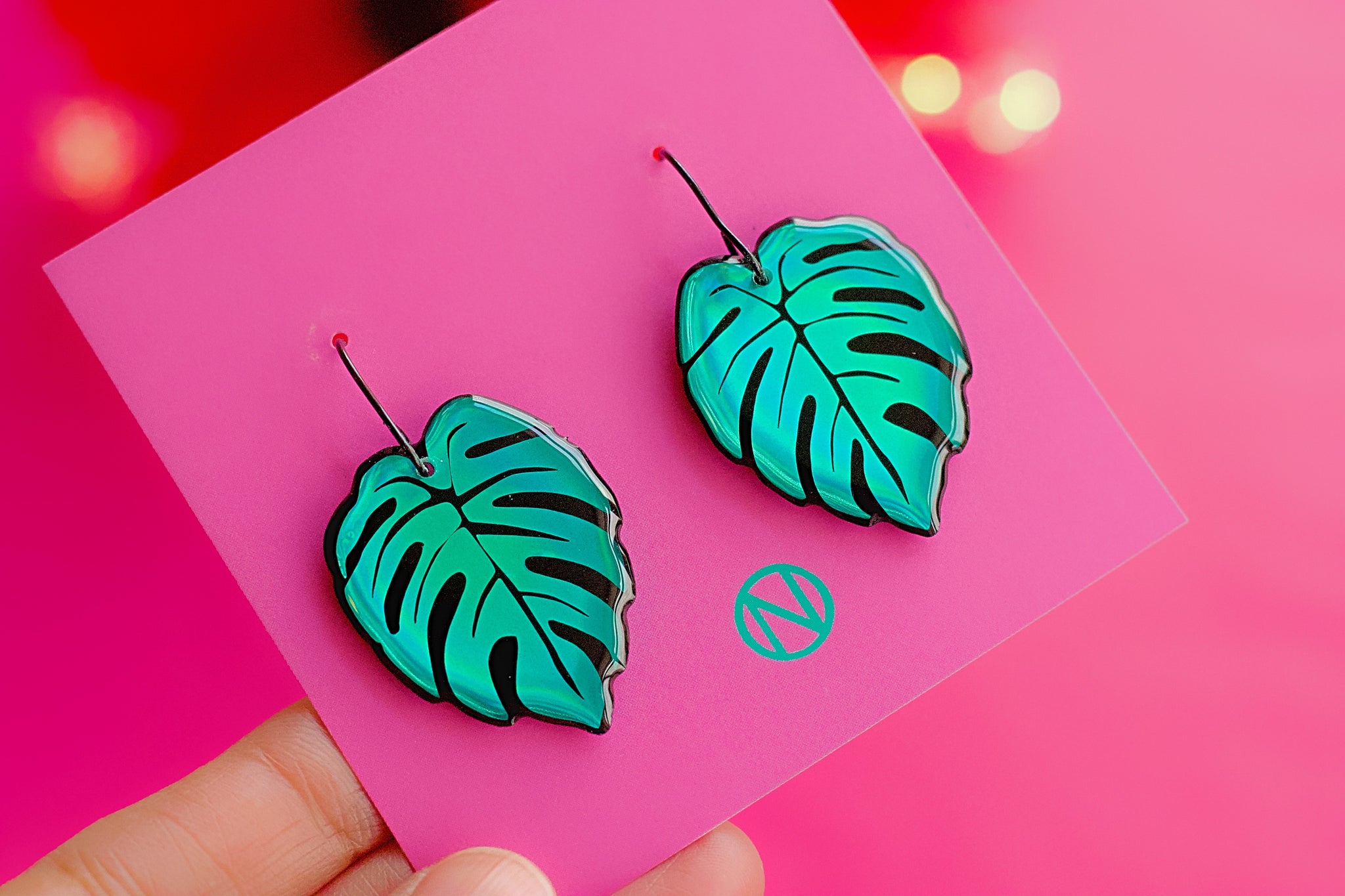 Monstera Drop Earrings - Made to Order