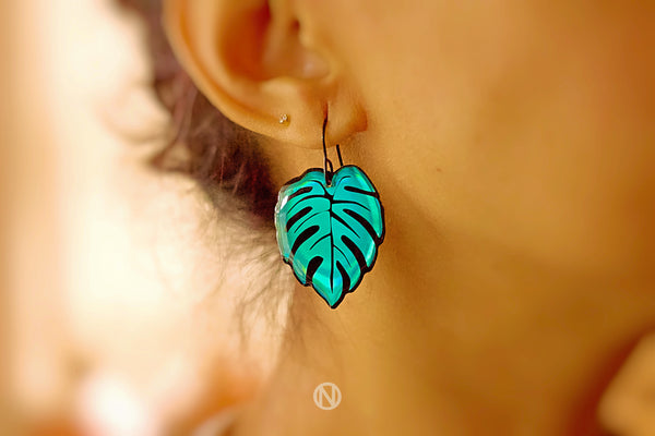 Monstera Drop Earrings - Made to Order