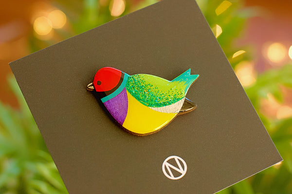 Rainbow Finch Pin Brooch (Seconds)