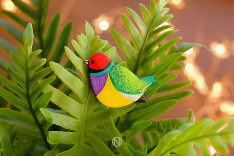 Rainbow Finch Pin Brooch (Seconds)