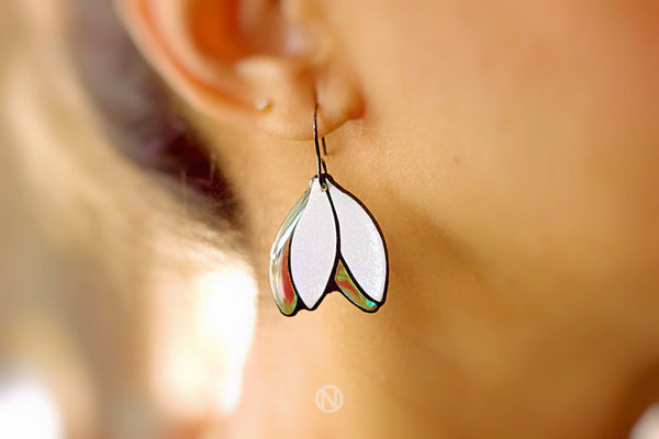 Snowdrop Drop Earrings - Made to Order