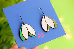 Snowdrop Drop Earrings - Made to Order