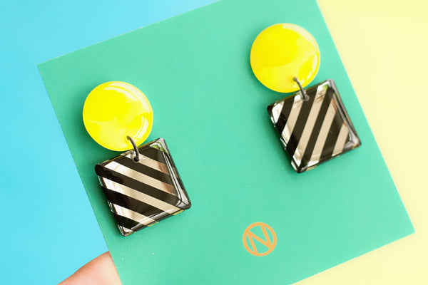 Stripes Mini Statement Earrings (Seconds)