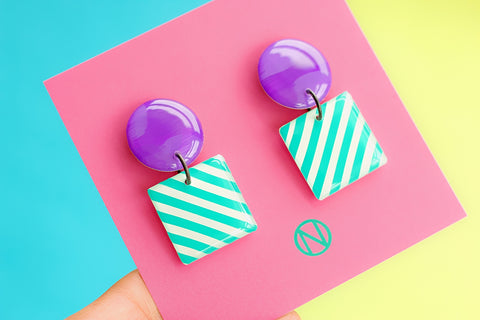 Stripes Mini Statement Earrings - Made to Order