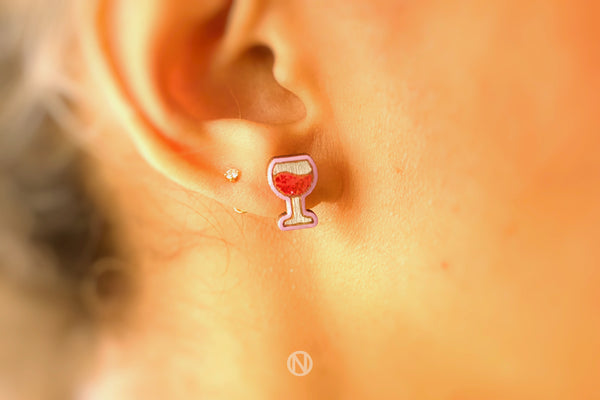 Wine Glass Stud Earrings