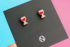 Wine Glass Stud Earrings